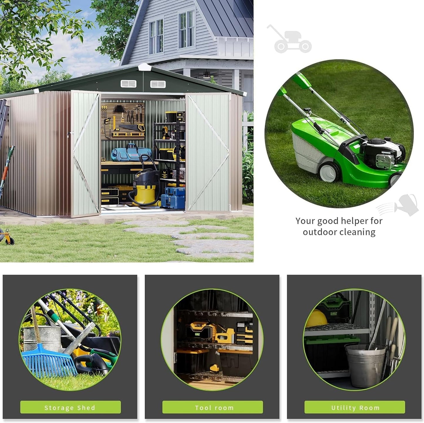 Metal Storage Shed House with Air Vent