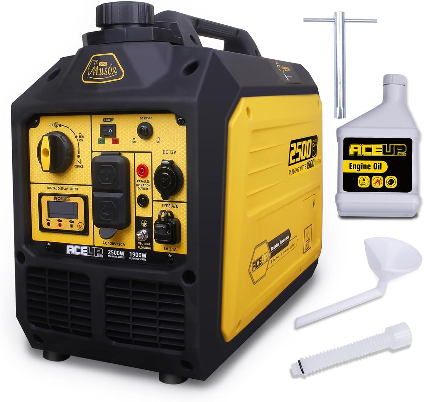 مولد كهربائي محمول Aceup Energy بقوة 4000 واط، يعمل بالغاز، هادئ للاستخدام المنزلي، مناسب للسيارات الترفيهية، متوافق مع معايير وكالة حماية البيئة الأمريكية