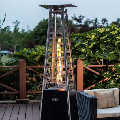 40,000 BTU Hammered Black Propane Outdoor Flame Patio Heater 