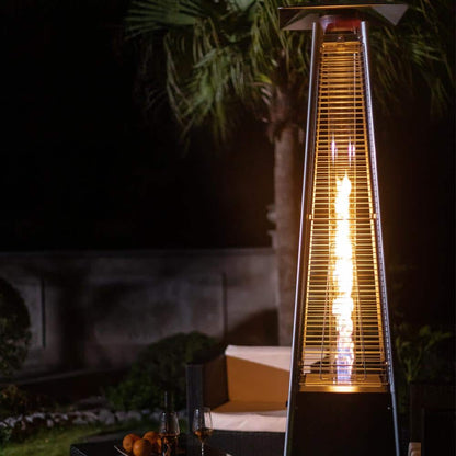 40,000 BTU Hammered Black Propane Outdoor Flame Patio Heater 
