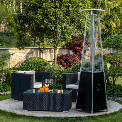 40,000 BTU Hammered Black Propane Outdoor Flame Patio Heater 
