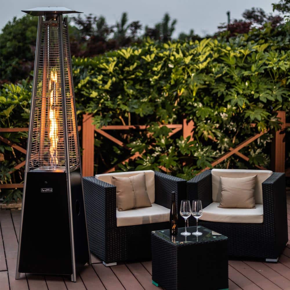 40,000 BTU Hammered Black Propane Outdoor Flame Patio Heater 