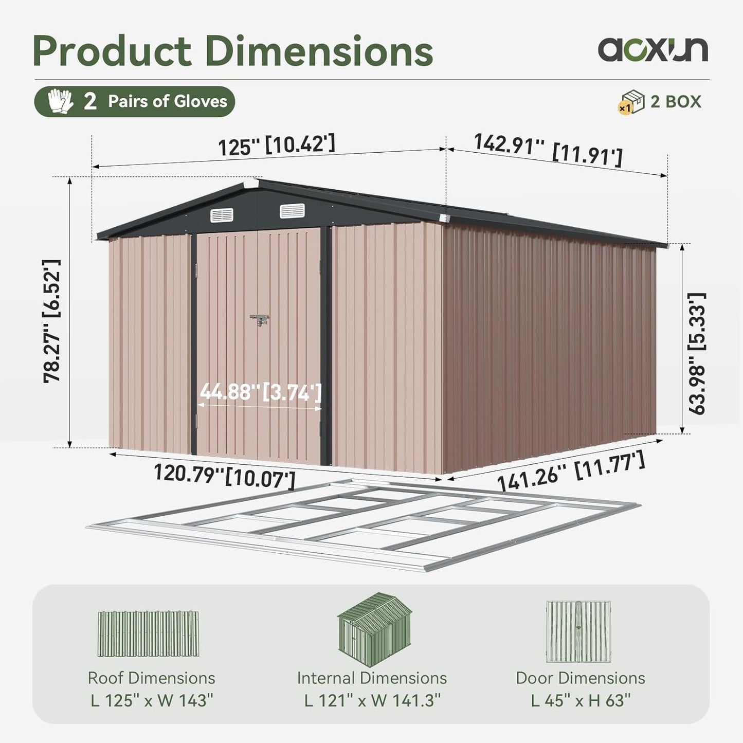 Metal Storage Shed House with Air Vent