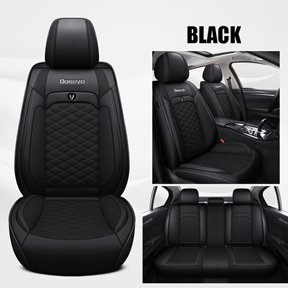 [Stylish Car Seat Cover] DENEGO Quilted Car Seat Cover | Cartoon Design, Full Coverage, Faux Leather &amp; Mesh Fabric, 1 Seat/Five Seat Option, Stylish &amp; Comfortable, Luxury 
