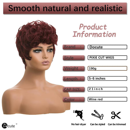 باروكة شعر رمادية قصيرة مع غرة للنساء ذوات البشرة السمراء - نمط قصير مجعد طبيعي مموج منفوش (رمادي) 