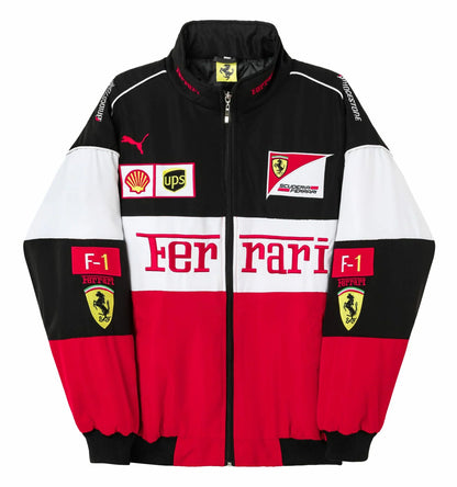 White Ferrari Vintage Racing Jacket