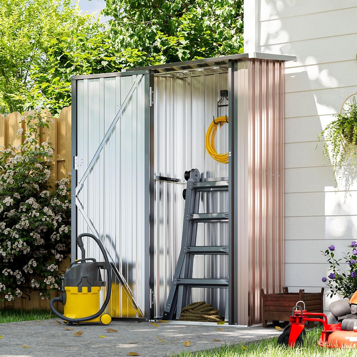 Metal Lean To Storage Shed without Base 