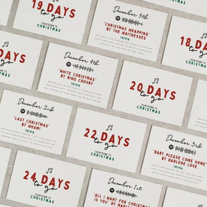 🎄Christmas Advent Calendar-🗃Twenty-Four Days Of Christmas Card Set 