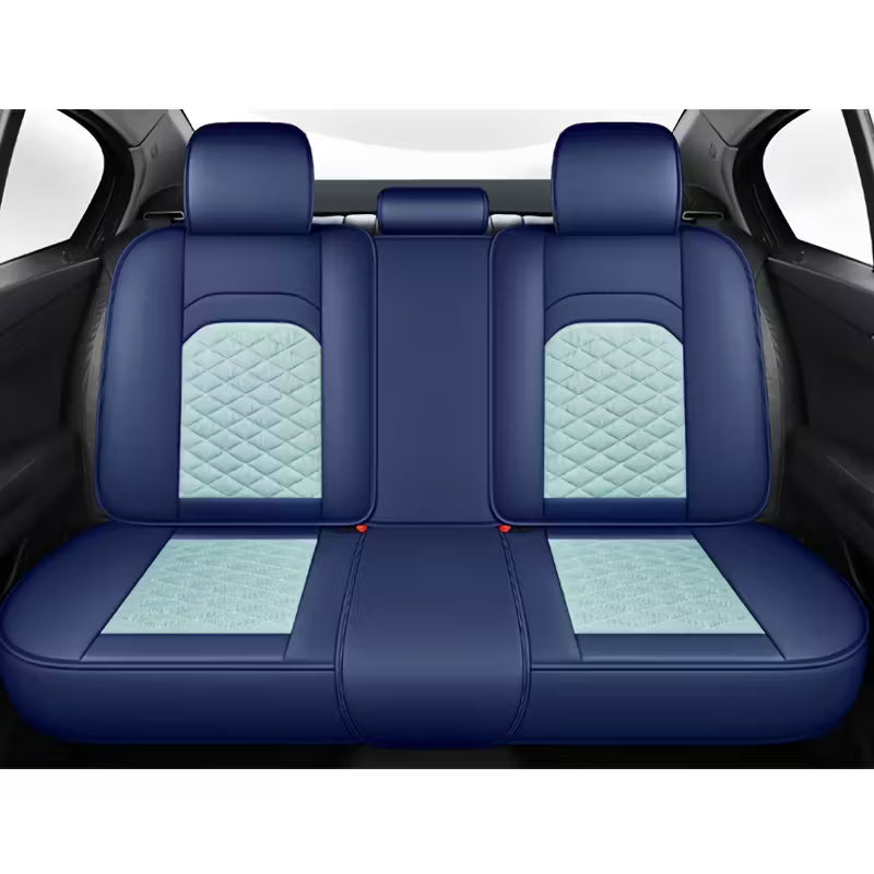 [Stylish Car Seat Cover] DENEGO Quilted Car Seat Cover | Cartoon Design, Full Coverage, Faux Leather &amp; Mesh Fabric, 1 Seat/Five Seat Option, Stylish &amp; Comfortable, Luxury 