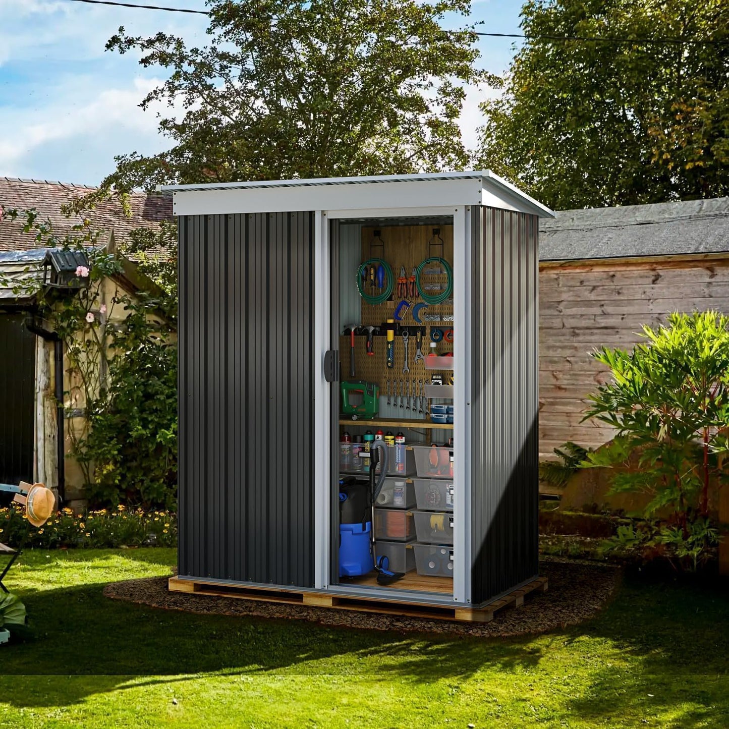 Metal Lean To Storage Shed without Base 