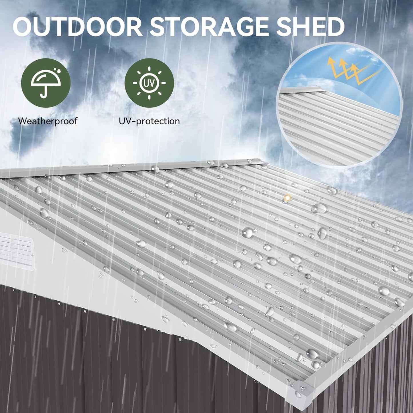 Metal Storage Shed House with Air Vent