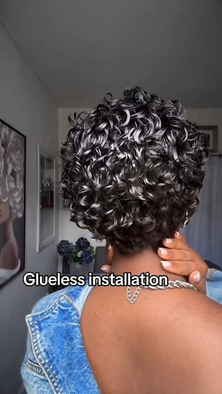 🔥Hot | 360 FULL WIG SUPER NATURAL CURLY BOB WIG 