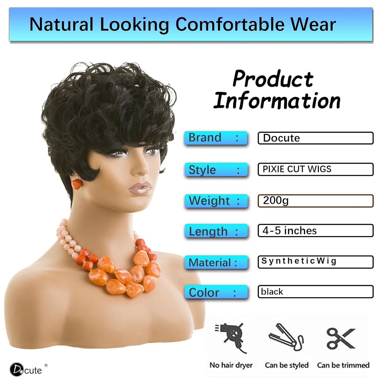 باروكة شعر رمادية قصيرة مع غرة للنساء ذوات البشرة السمراء - نمط قصير مجعد طبيعي مموج منفوش (رمادي) 