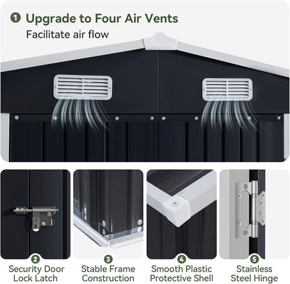 Metal Storage Shed House with Air Vent