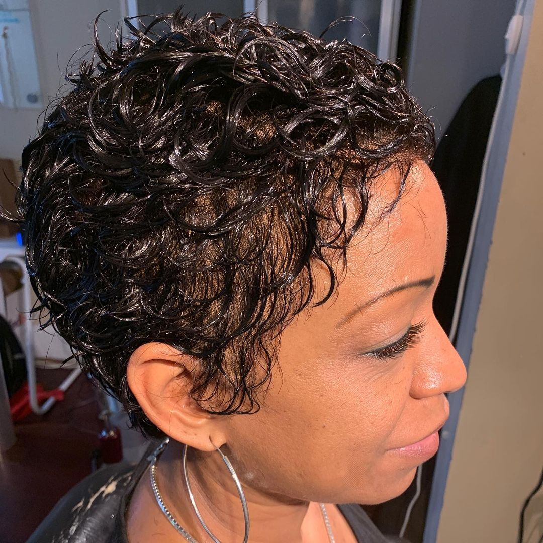 2025 Hot Pixie Cut Curly Short Brazilian Easy Wear Full Wig 