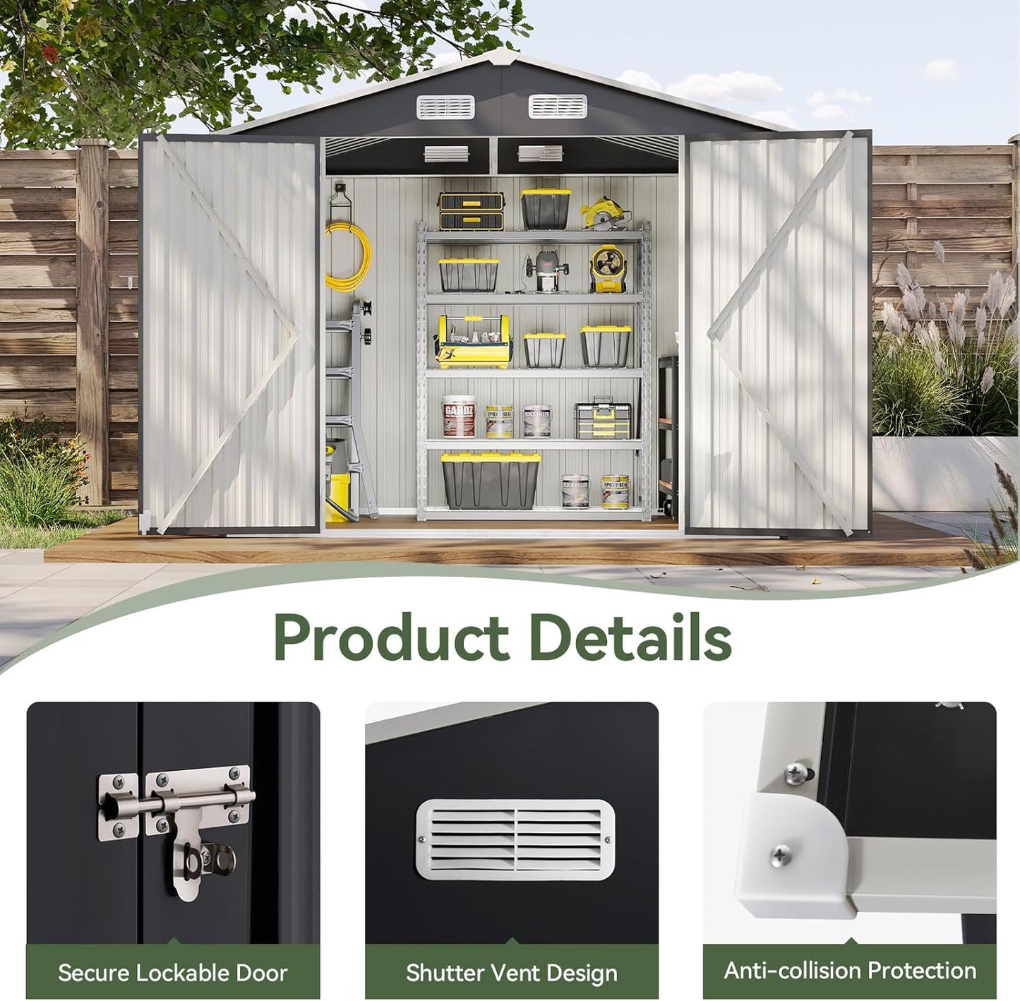 Metal Storage Shed House with Air Vent