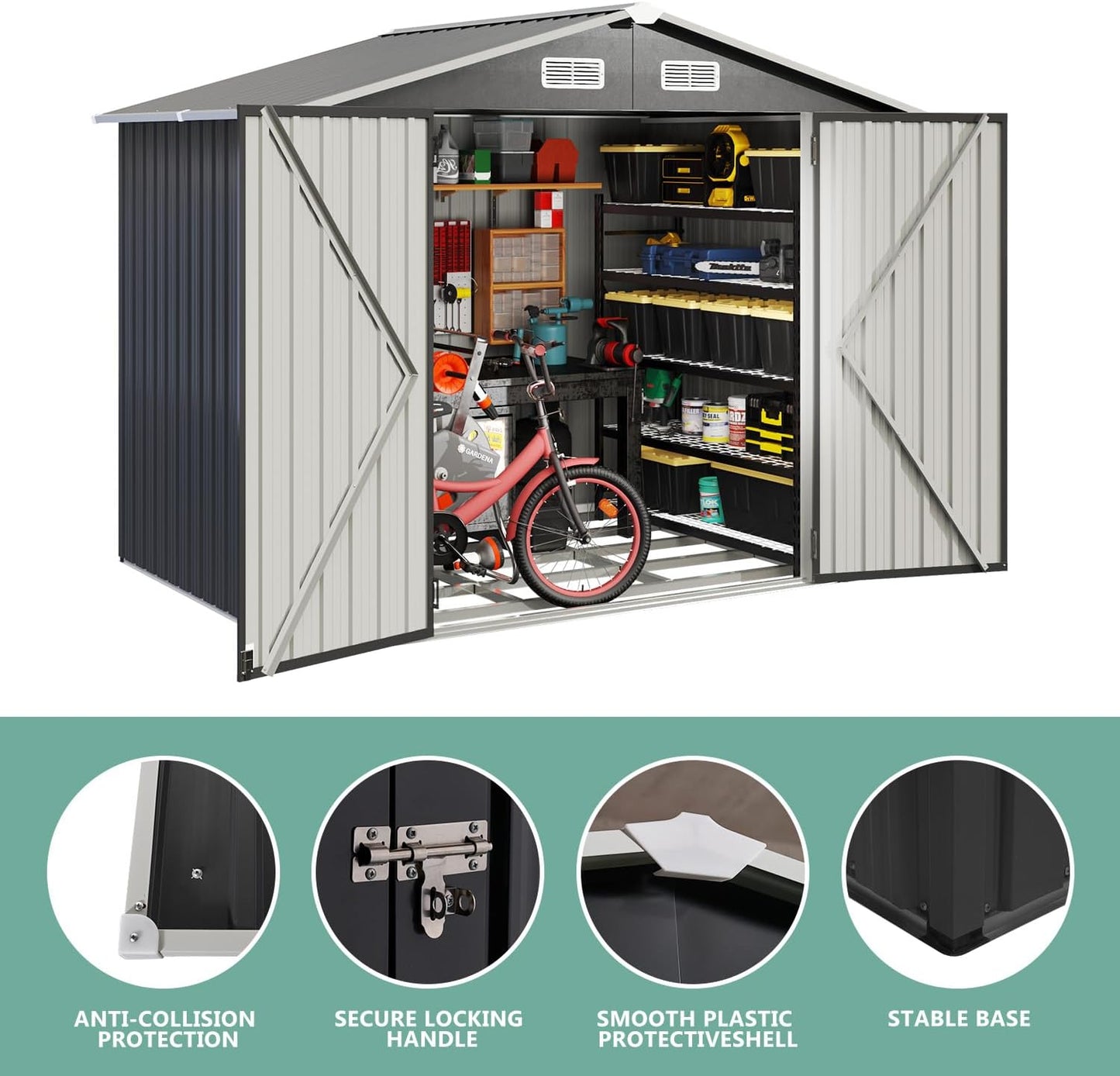 Metal Storage Shed House with Air Vent