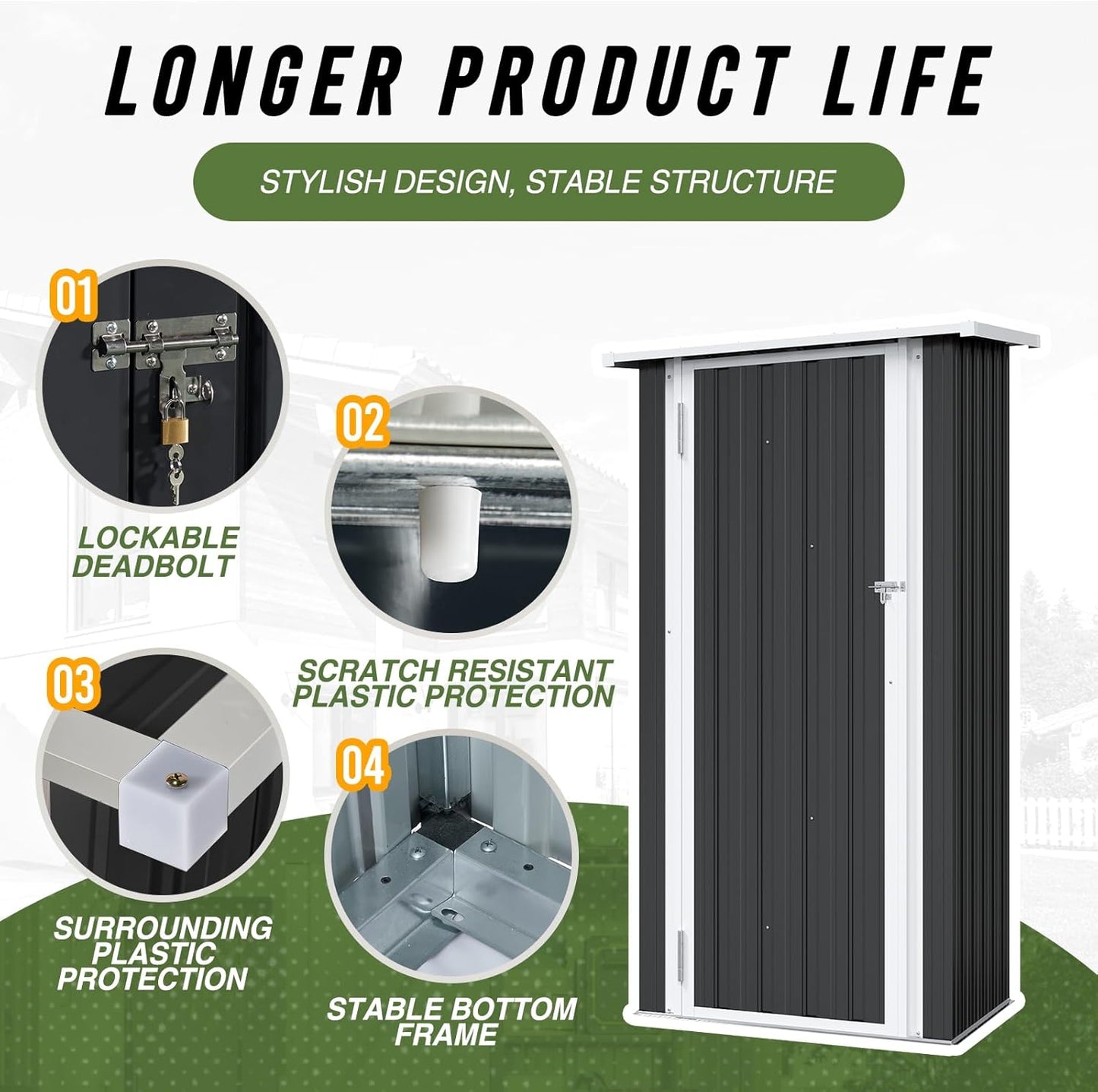 Metal Lean To Storage Shed without Base 