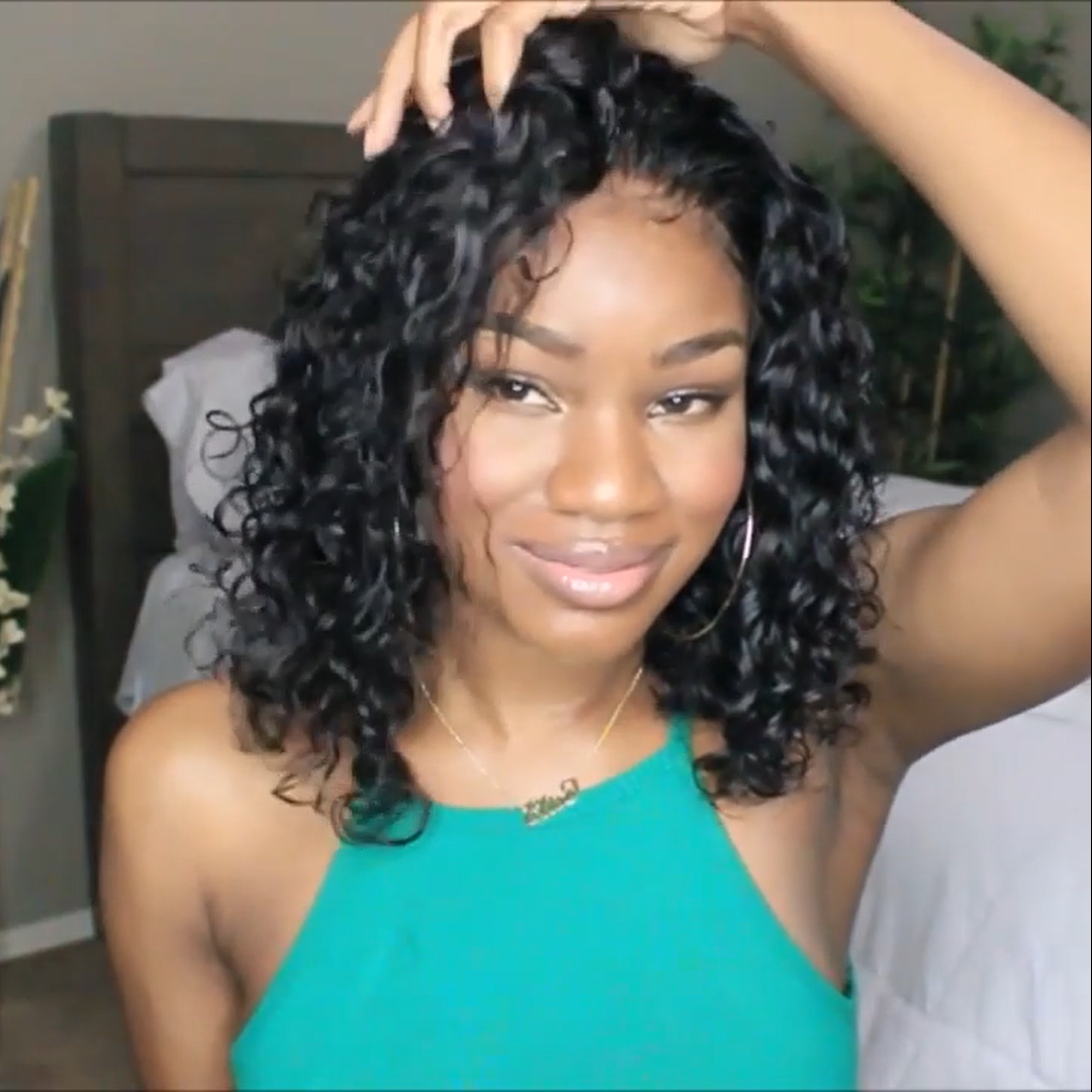 Brazilian Natural Black Curly Hair Wig 