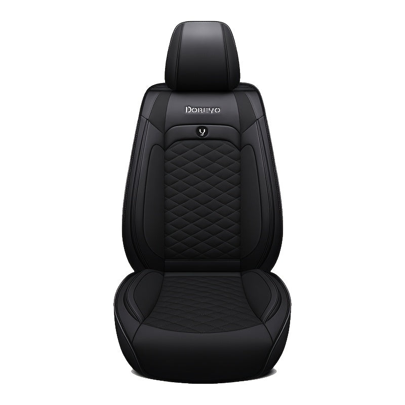 [Stylish Car Seat Cover] DENEGO Quilted Car Seat Cover | Cartoon Design, Full Coverage, Faux Leather &amp; Mesh Fabric, 1 Seat/Five Seat Option, Stylish &amp; Comfortable, Luxury 