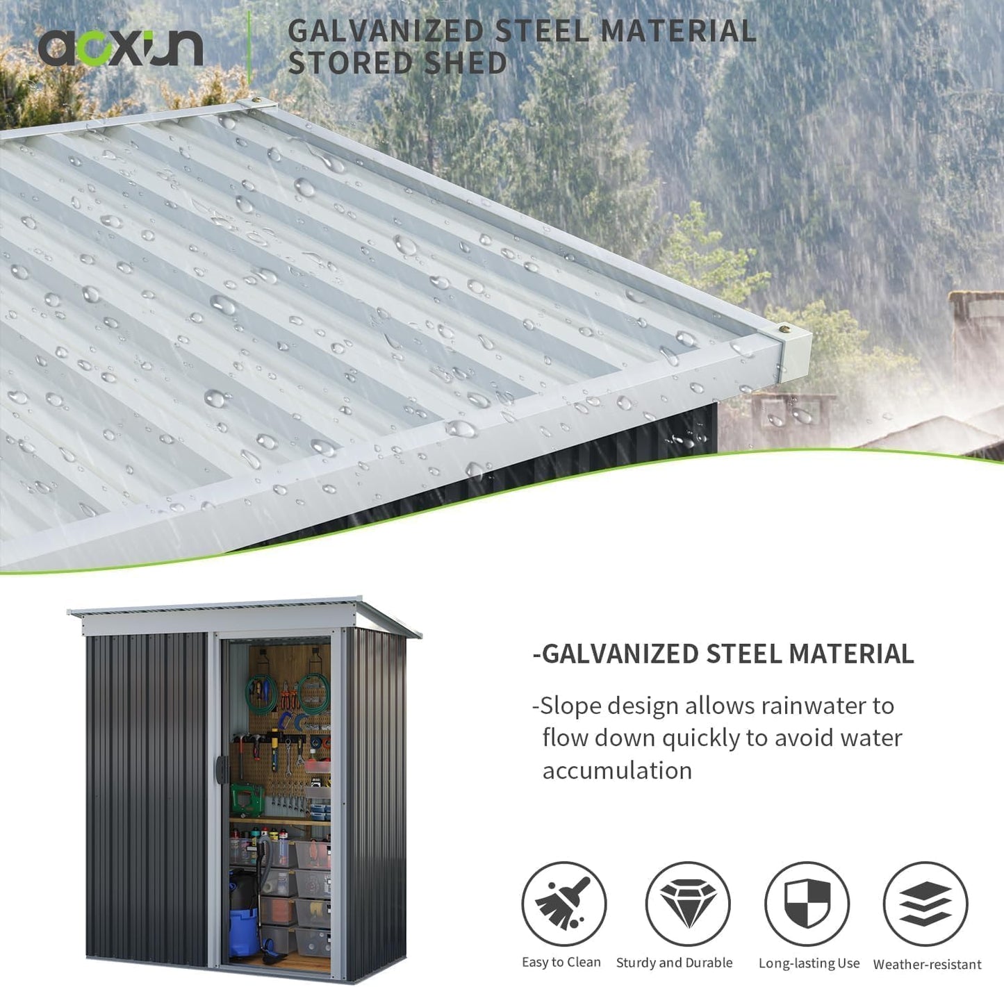 Metal Lean To Storage Shed without Base 