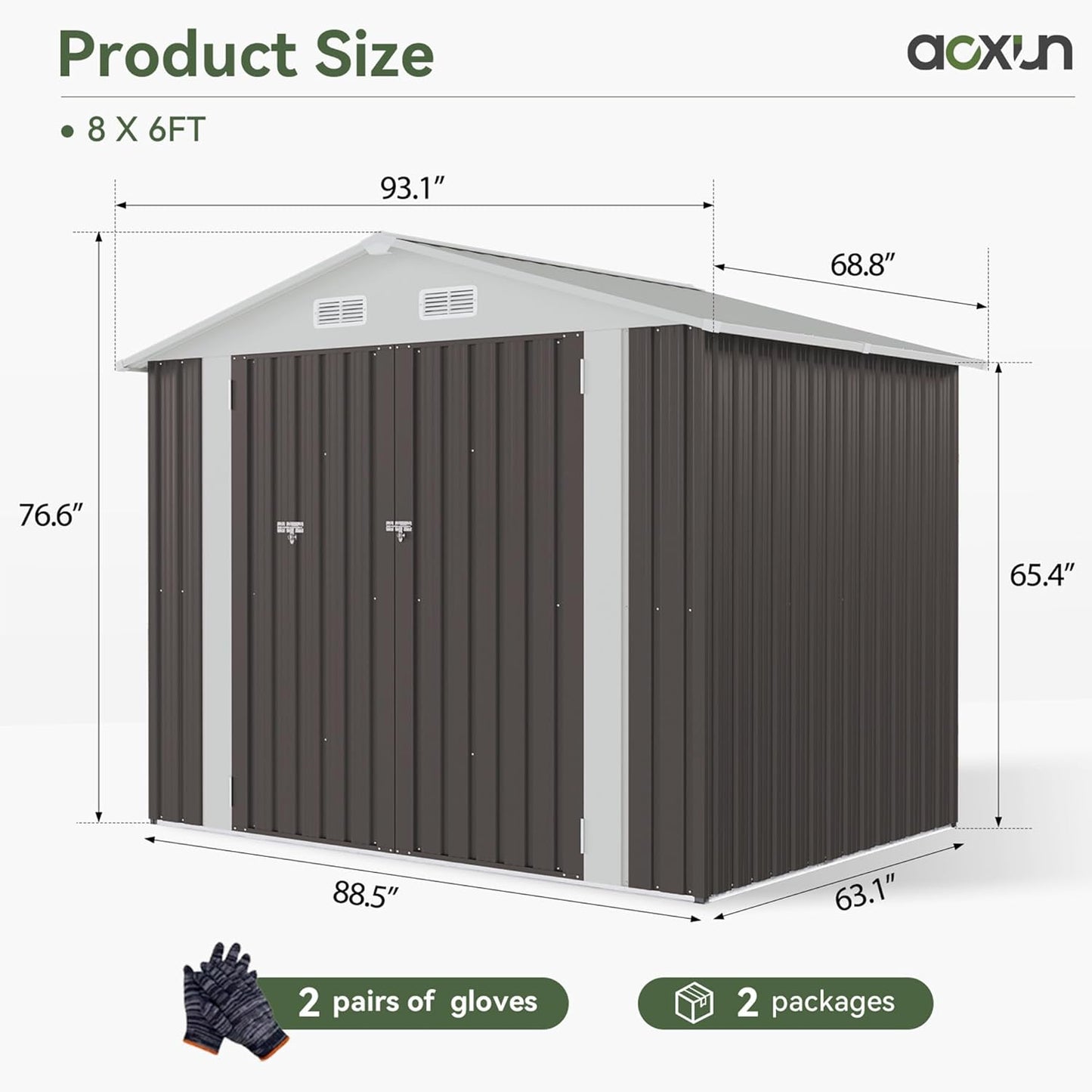 Metal Storage Shed House with Air Vent