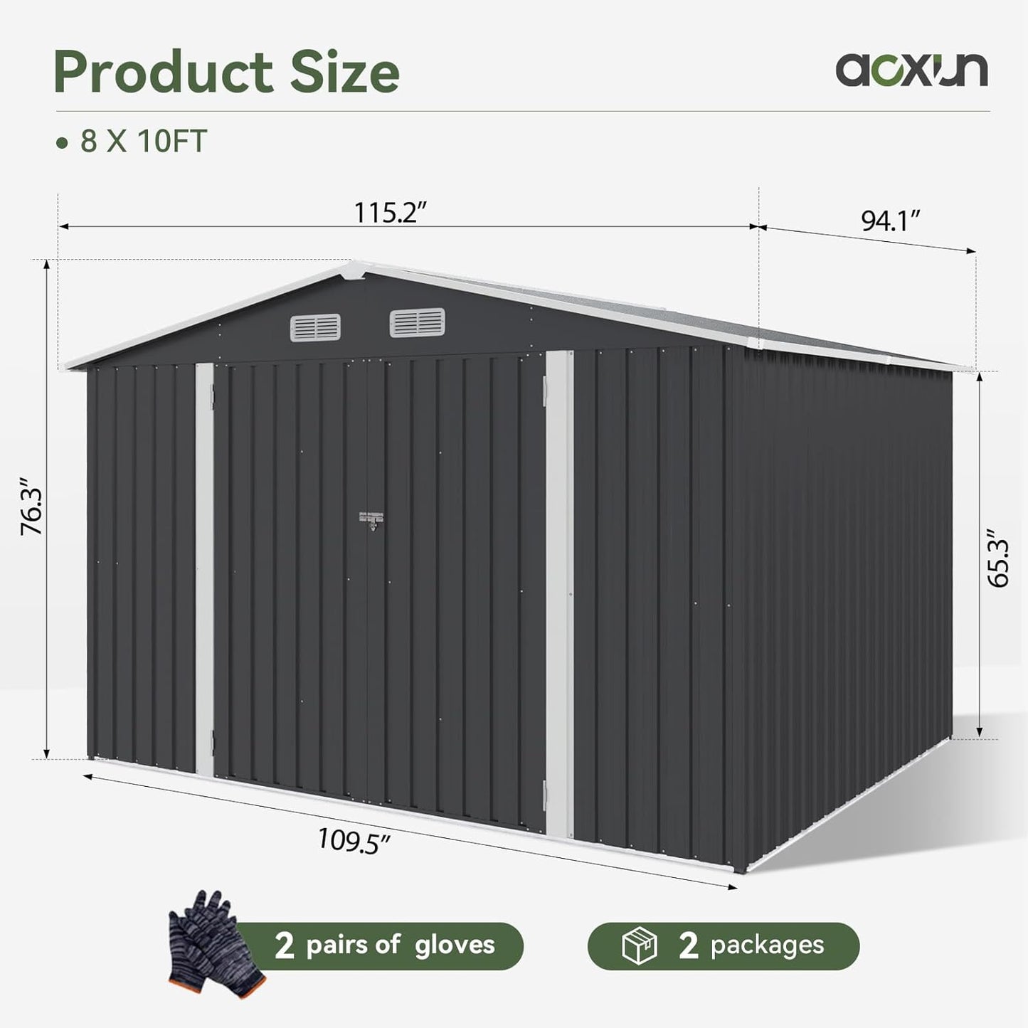 Metal Storage Shed House with Air Vent