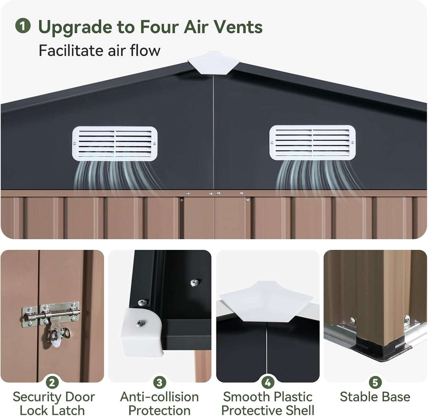 Metal Storage Shed House with Air Vent