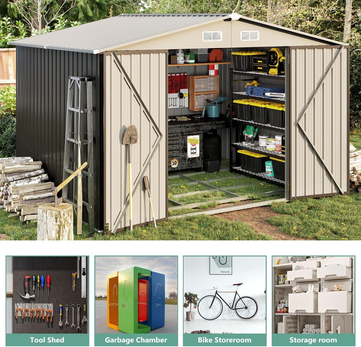 Metal Storage Shed House with Air Vent