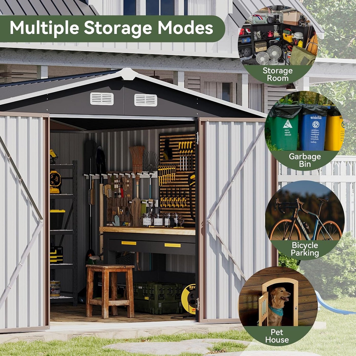 Metal Storage Shed House with Air Vent