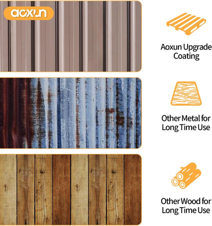 Wall Mounted Metal Lean To Storage Shed With Side Door 