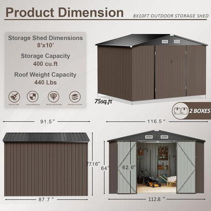 Metal Storage Shed House with Air Vent