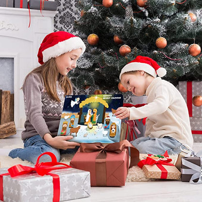 تقويم مجيء الميلاد - مجموعة مشهد ميلاد 24 يومًا من عيد الميلاد