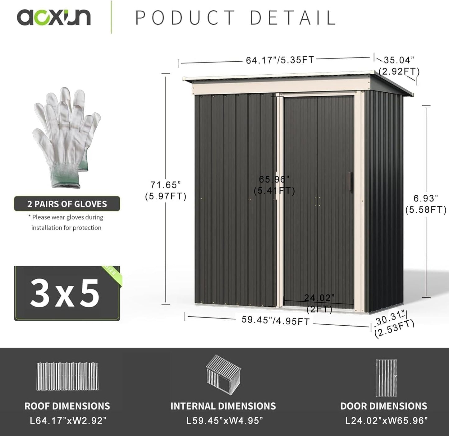 Metal Lean To Storage Shed without Base 