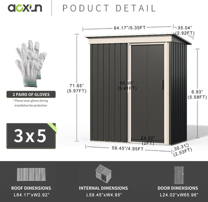 Metal Lean To Storage Shed without Base 