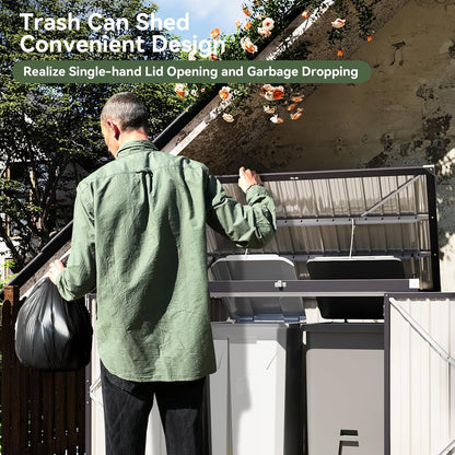 Metal Trash Shed with Lockable Door