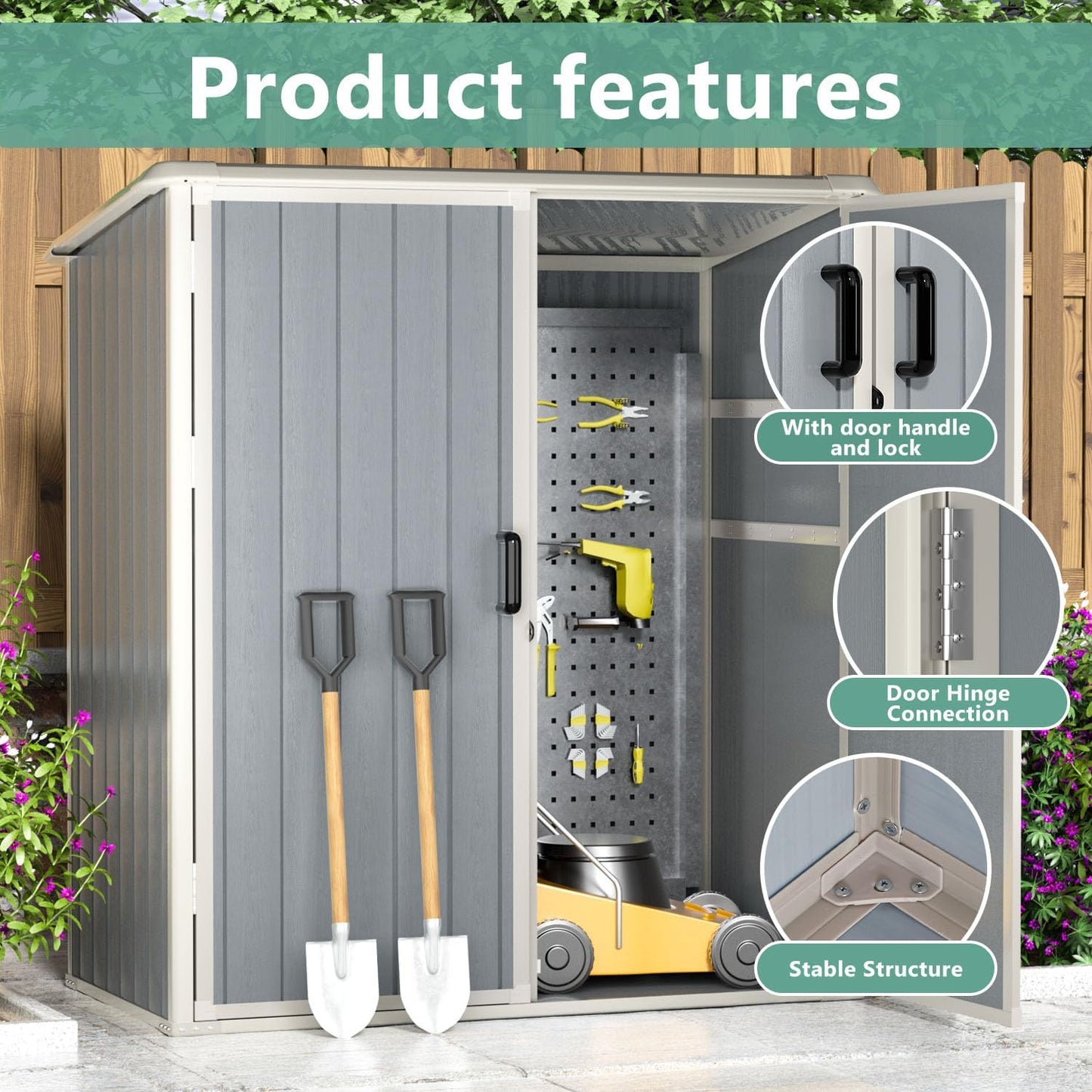 Resin Lean To Storage Shed with Floor