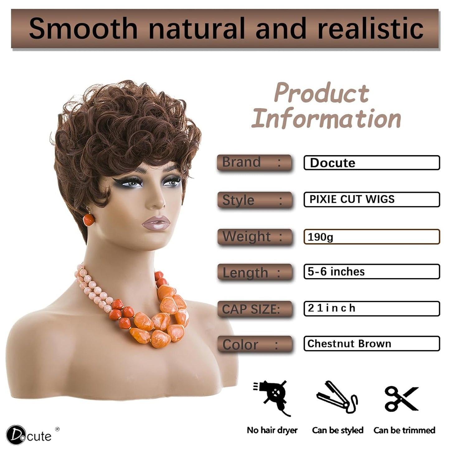 باروكة شعر رمادية قصيرة مع غرة للنساء ذوات البشرة السمراء - نمط قصير مجعد طبيعي مموج منفوش (رمادي) 