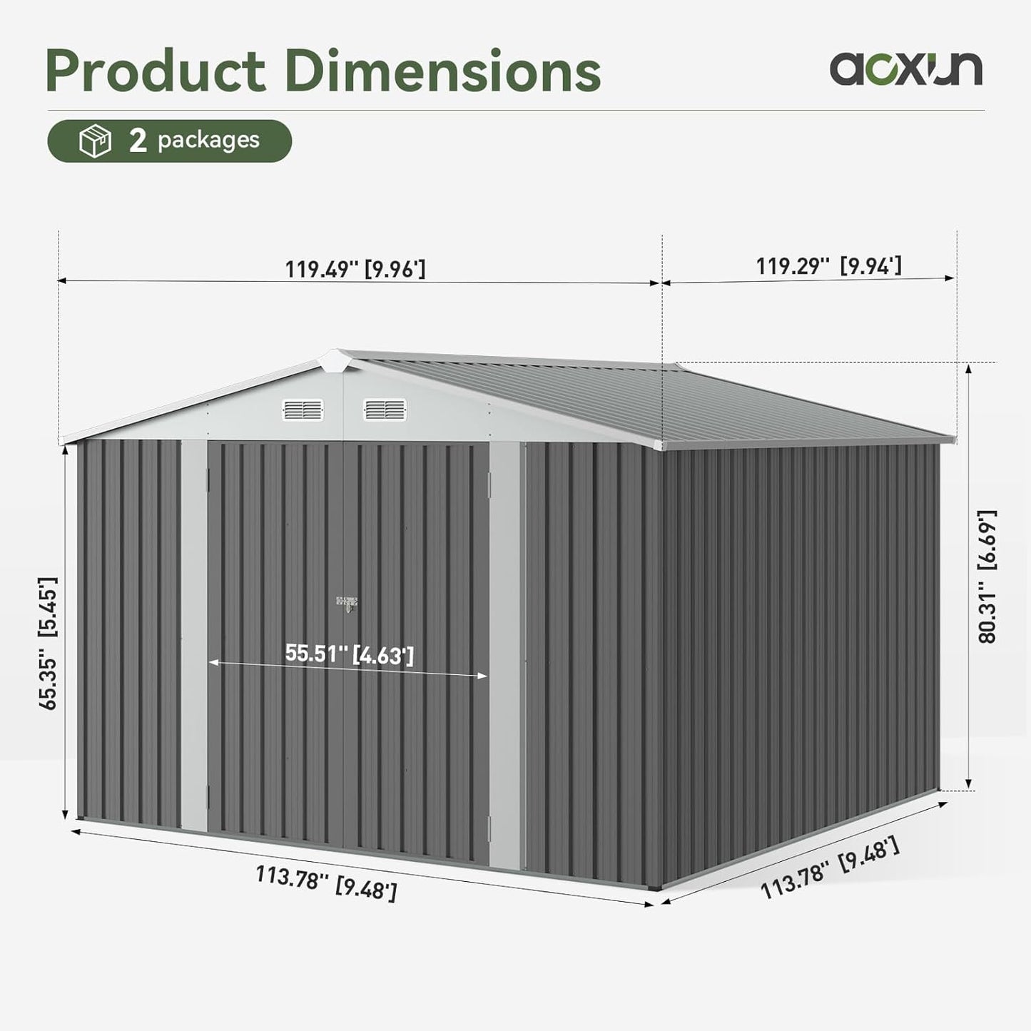 Metal Storage Shed House with Air Vent