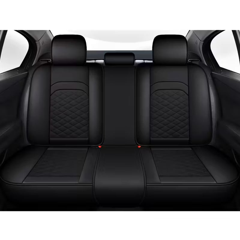 [Stylish Car Seat Cover] DENEGO Quilted Car Seat Cover | Cartoon Design, Full Coverage, Faux Leather &amp; Mesh Fabric, 1 Seat/Five Seat Option, Stylish &amp; Comfortable, Luxury 