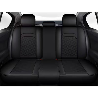 [Stylish Car Seat Cover] DENEGO Quilted Car Seat Cover | Cartoon Design, Full Coverage, Faux Leather &amp; Mesh Fabric, 1 Seat/Five Seat Option, Stylish &amp; Comfortable, Luxury 