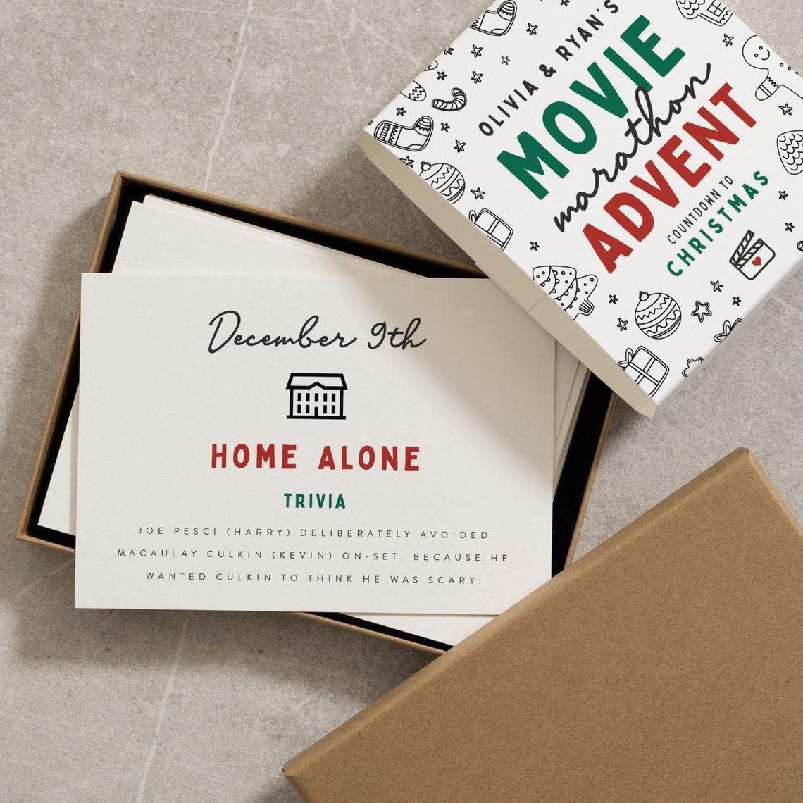 🎄Christmas Advent Calendar-🗃Twenty-Four Days Of Christmas Card Set 