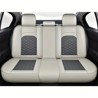 [Stylish Car Seat Cover] DENEGO Quilted Car Seat Cover | Cartoon Design, Full Coverage, Faux Leather &amp; Mesh Fabric, 1 Seat/Five Seat Option, Stylish &amp; Comfortable, Luxury 