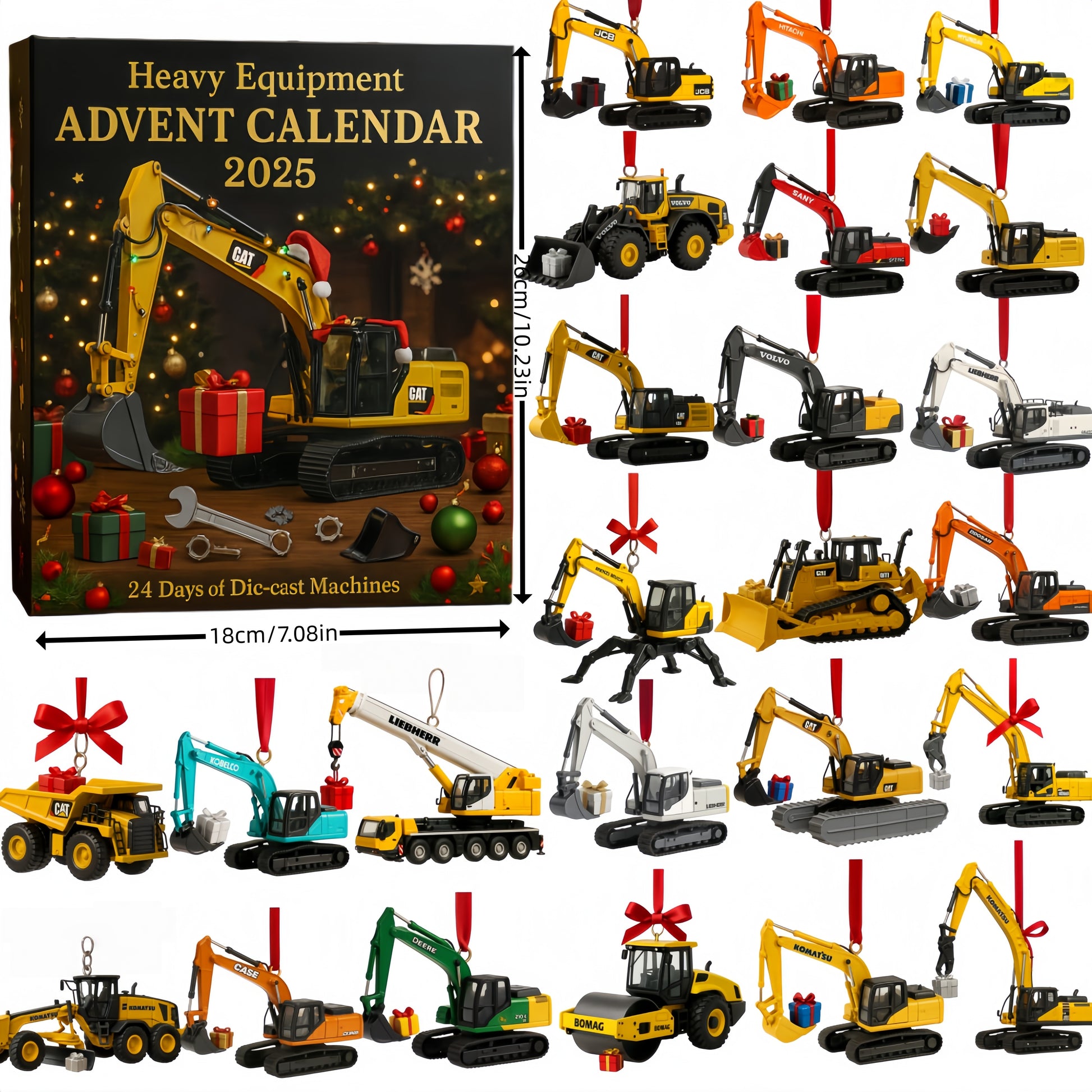 Heavy Equipment Advent Calendar 2025 · 24 Die-cast Machines
