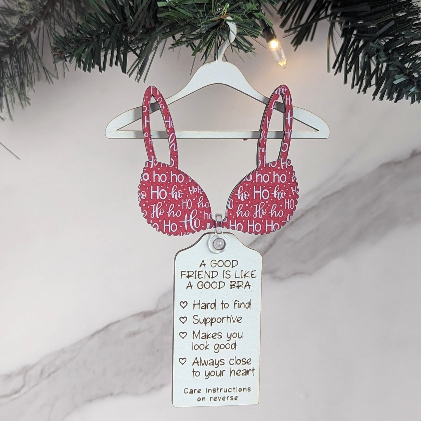 A Good Friend is Like A Good Bra Christmas Ornament