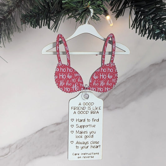 A Good Friend is Like A Good Bra Christmas Ornament