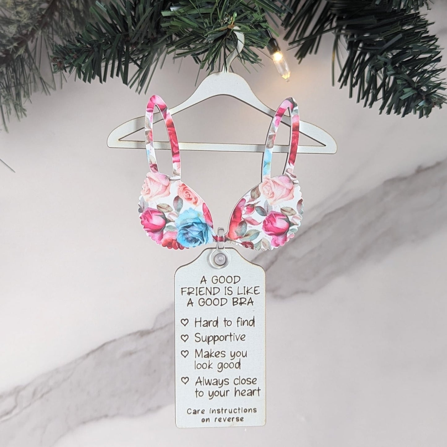 A Good Friend is Like A Good Bra Christmas Ornament