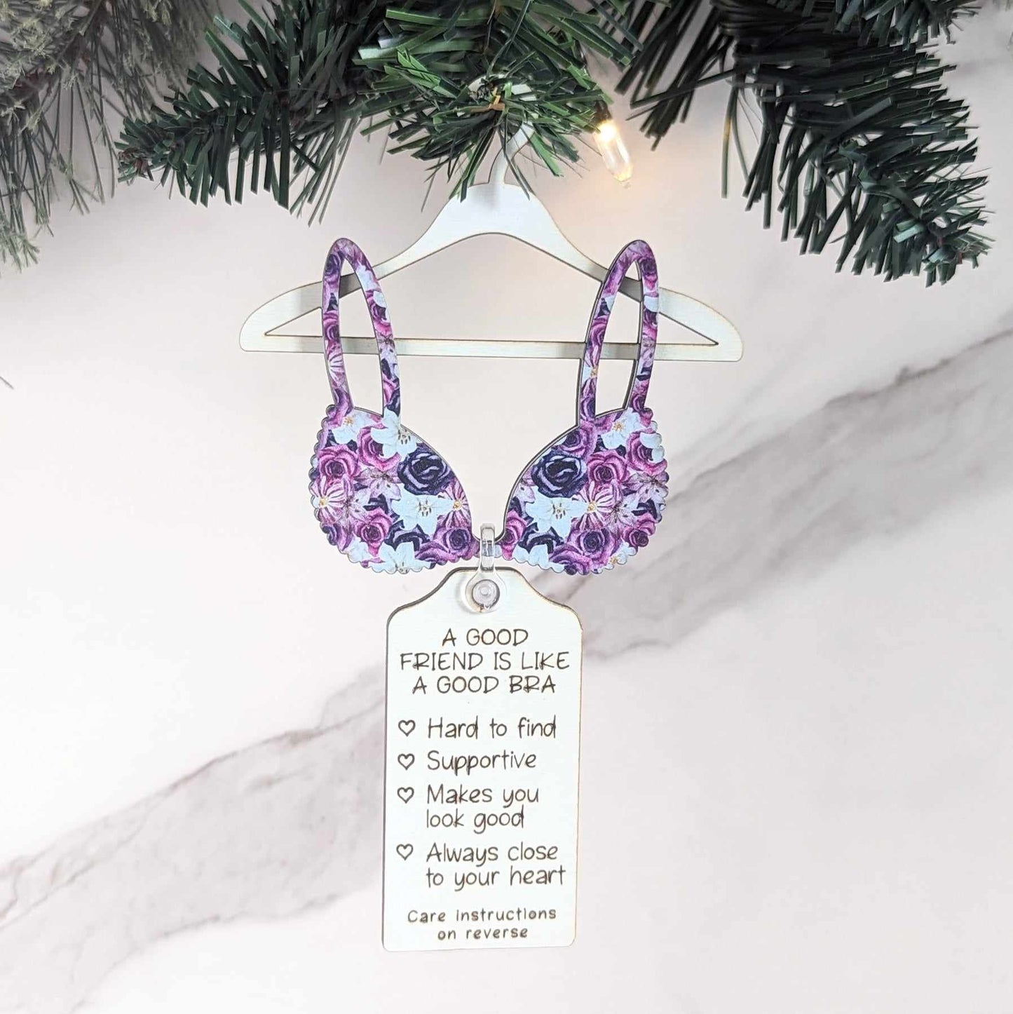 A Good Friend is Like A Good Bra Christmas Ornament