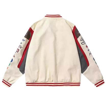 White M&amp;M Vintage Racing Jacket