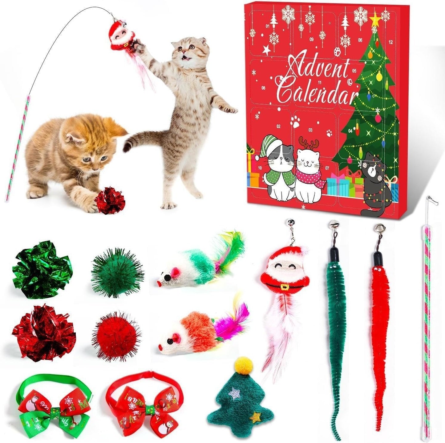 🎄Last 48 hours 70% OFF🎁2024 Christmas Countdown Cat&Dog Toys Advent Calendar🐾🥳3